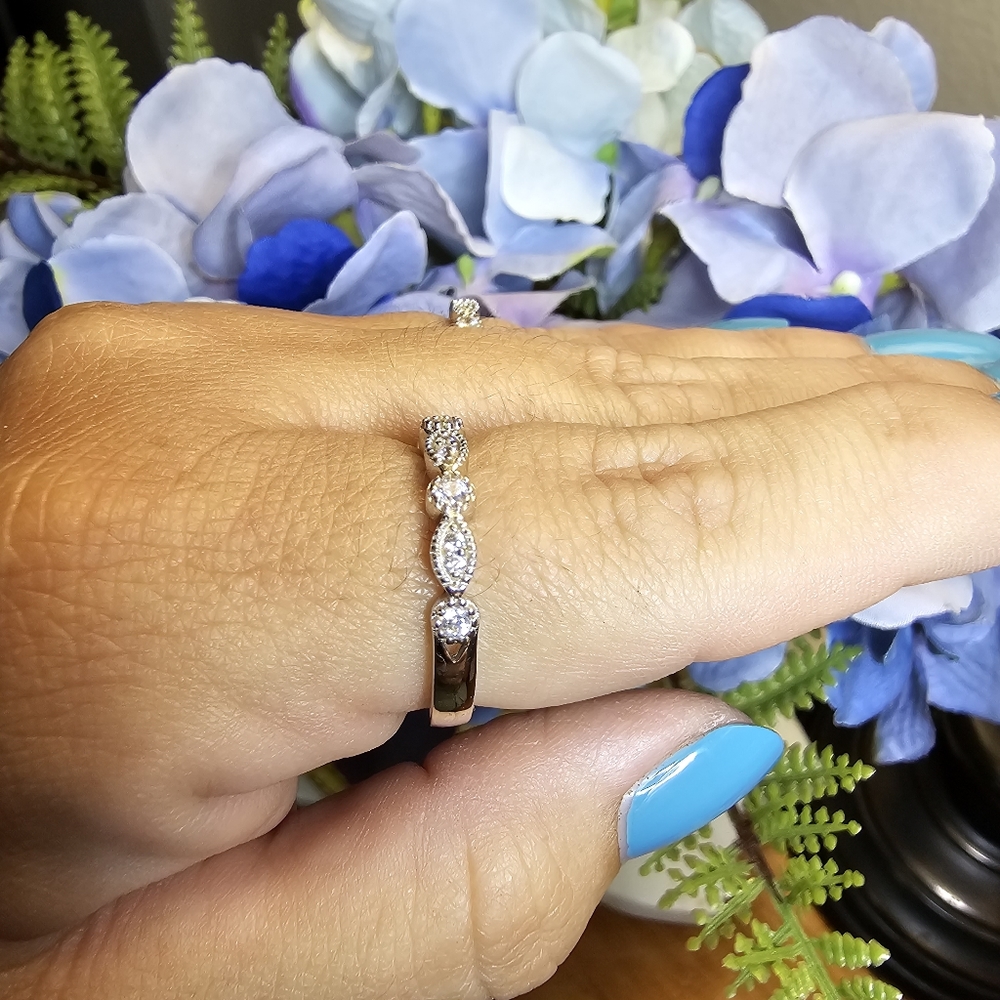 Diamonique Stack Rings - Picture 7 of 9